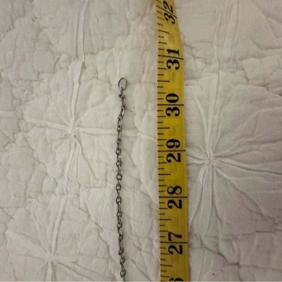 Silver Minimalist Circles Chunky Necklace. Lobster clasp 30” - Picture 6 of 7